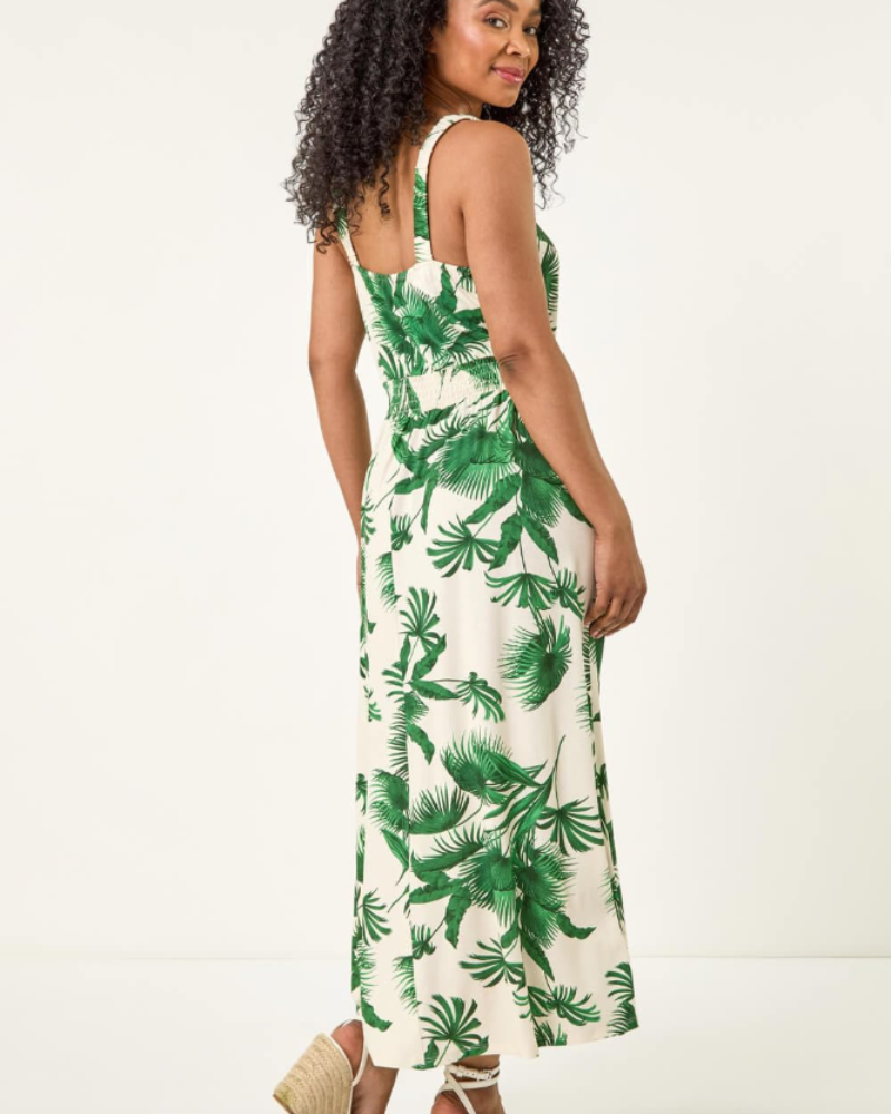 Bella női ruha – Midi pamut ruha broderie hímzéssel, pántokkal és négyzet alakú nyakkivágással