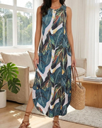 Madeline Vestito Donna Maxi – Senza Maniche, Girocollo, Tasche & Fit Morbido