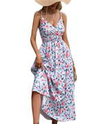 Ivy Abito Donna – Vestito Estivo Floreale con Scollo a V, Spalline Sottili & Vita Alta