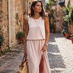 Falisha Abito Donna Lungo – Vestito Estivo Senza Maniche, Colorato, Elegante Casual