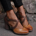 Roselyn Women's Leather Sandals – Elegant Low Heel, Comfortable, Summer, Casual Chic