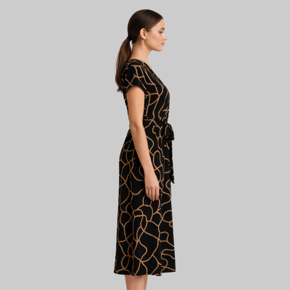 Elena Robe Maxi Femme Élégante – Robe longue fluide col en V style polyvalent