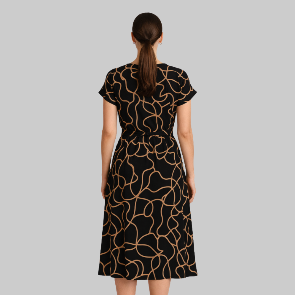Elena Robe Maxi Femme Élégante – Robe longue fluide col en V style polyvalent