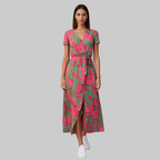 Elodie Abito Donna Estivo Elegante – Vestito Cotone Lino con Scollo a V Fluido