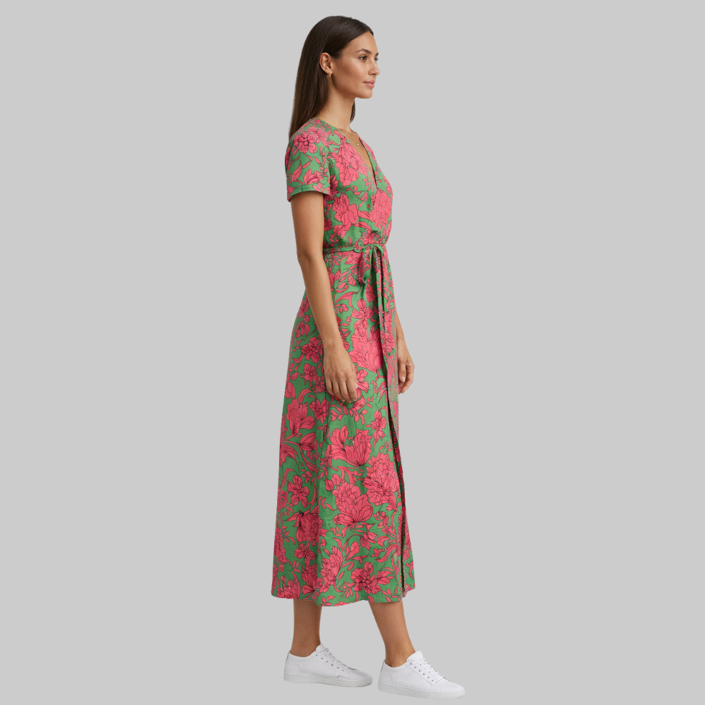Elodie Abito Donna Estivo Elegante – Vestito Cotone Lino con Scollo a V Fluido