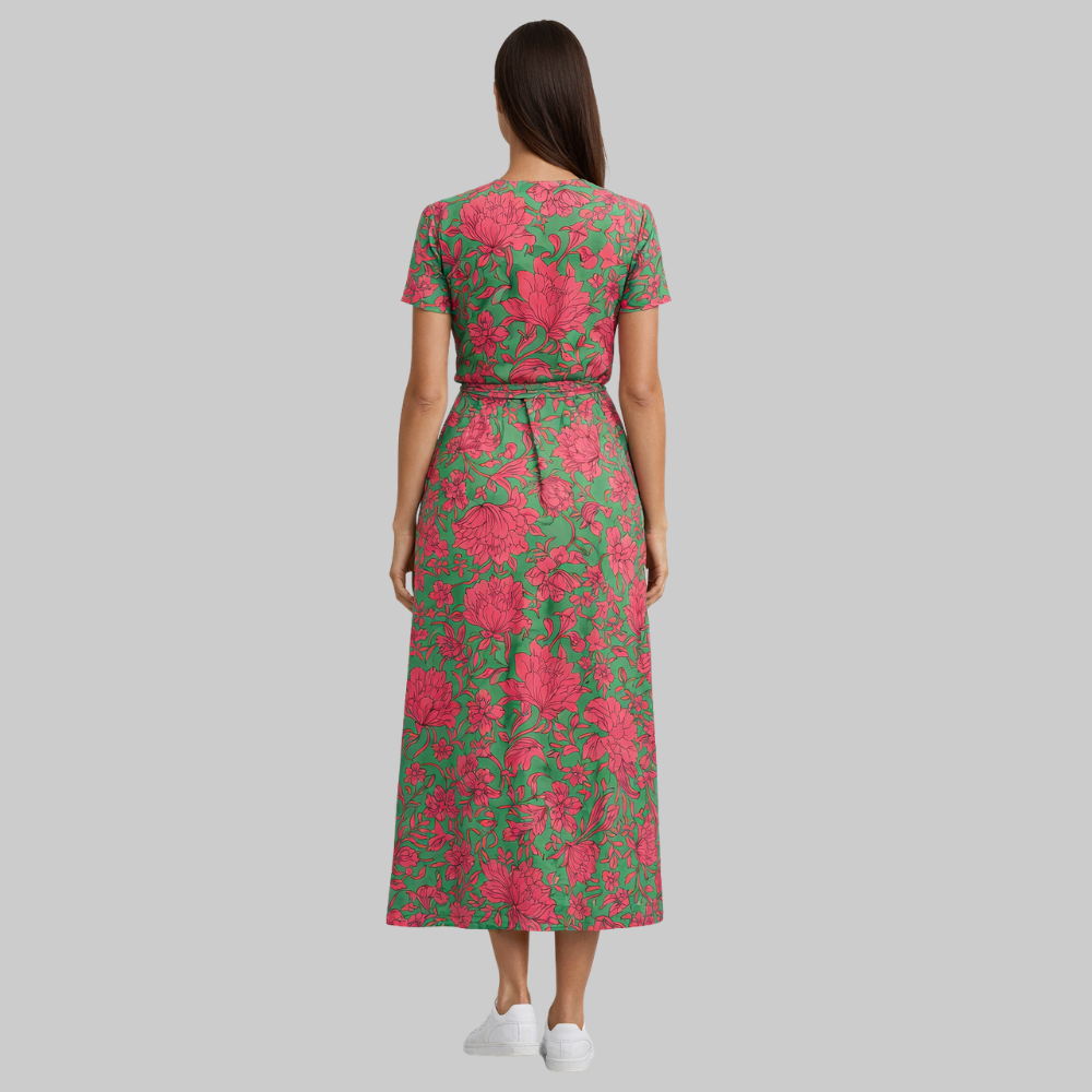 Elodie Abito Donna Estivo Elegante – Vestito Cotone Lino con Scollo a V Fluido