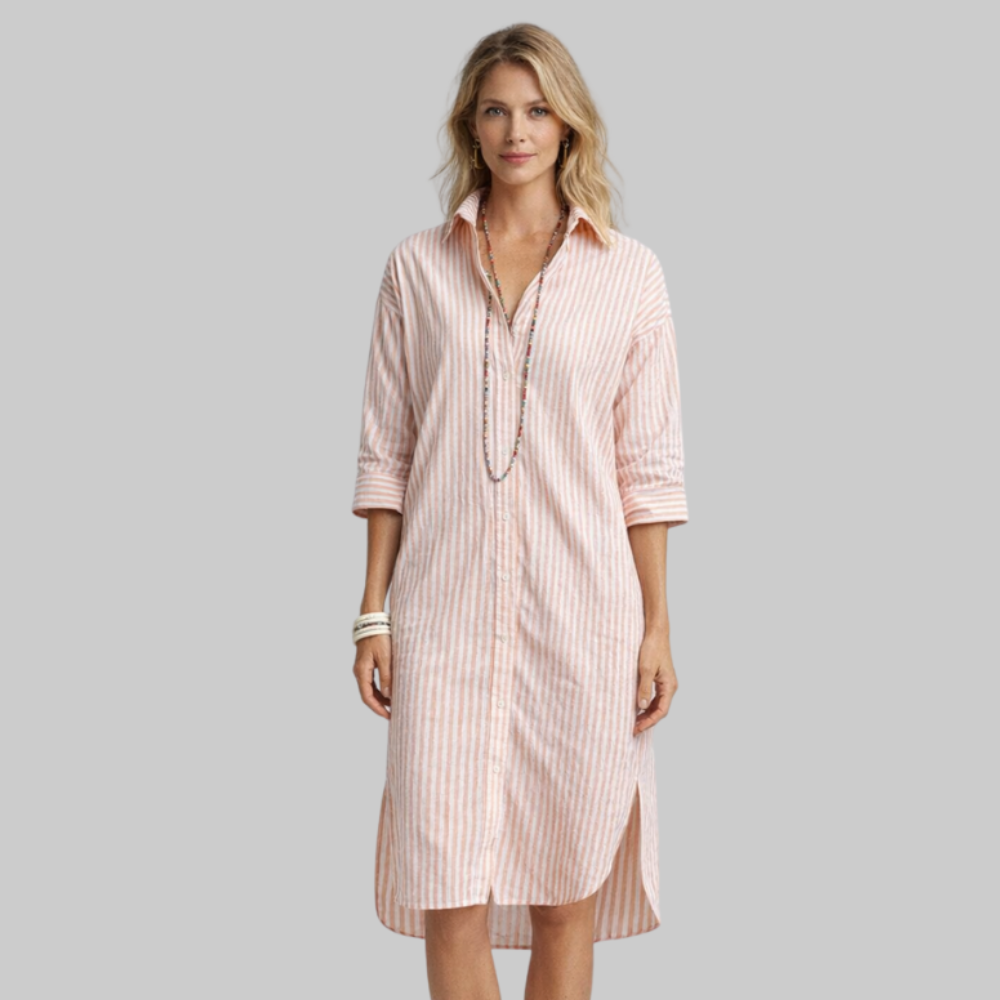Elyra Abito Donna Elegante – Vestito Fluido Scollo V con Cintura Casual Chic