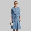 Emily Robe Femme Denim d'été – Robe douce avec boutons style casual chic