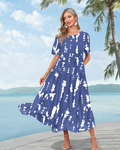 Maya Vestido Maxi para Mujer – Vestido Floral de Algodón con Bolsillos y Tirantes Ajustables