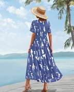 Maya Vestido Maxi para Mujer – Vestido Floral de Algodón con Bolsillos y Tirantes Ajustables