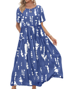Maya Vestido Maxi para Mujer – Vestido Floral de Algodón con Bolsillos y Tirantes Ajustables