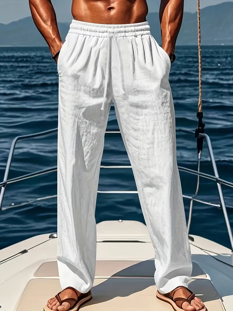 Lennox Pantalones Hombre de Lino – Transpirables, Corte Amplio y Estilo Elegante de Verano