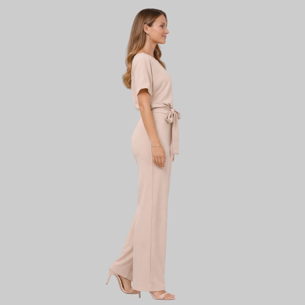 Hannah Tuta Donna Elegante Wide Leg – Jumpsuit con Vita Lace-Up e Vestibilità Slim
