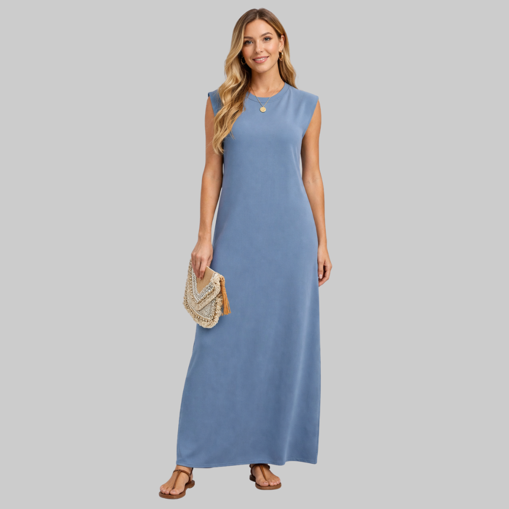Hanne Abito Donna Maxi Elegante – Vestito Estivo Fluido Antipiega con Tasche