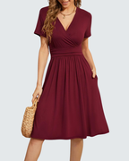 Hazel Abito Estivo Donna – Vestito Floreale con Scollo a V, Maniche Corte e Tasche