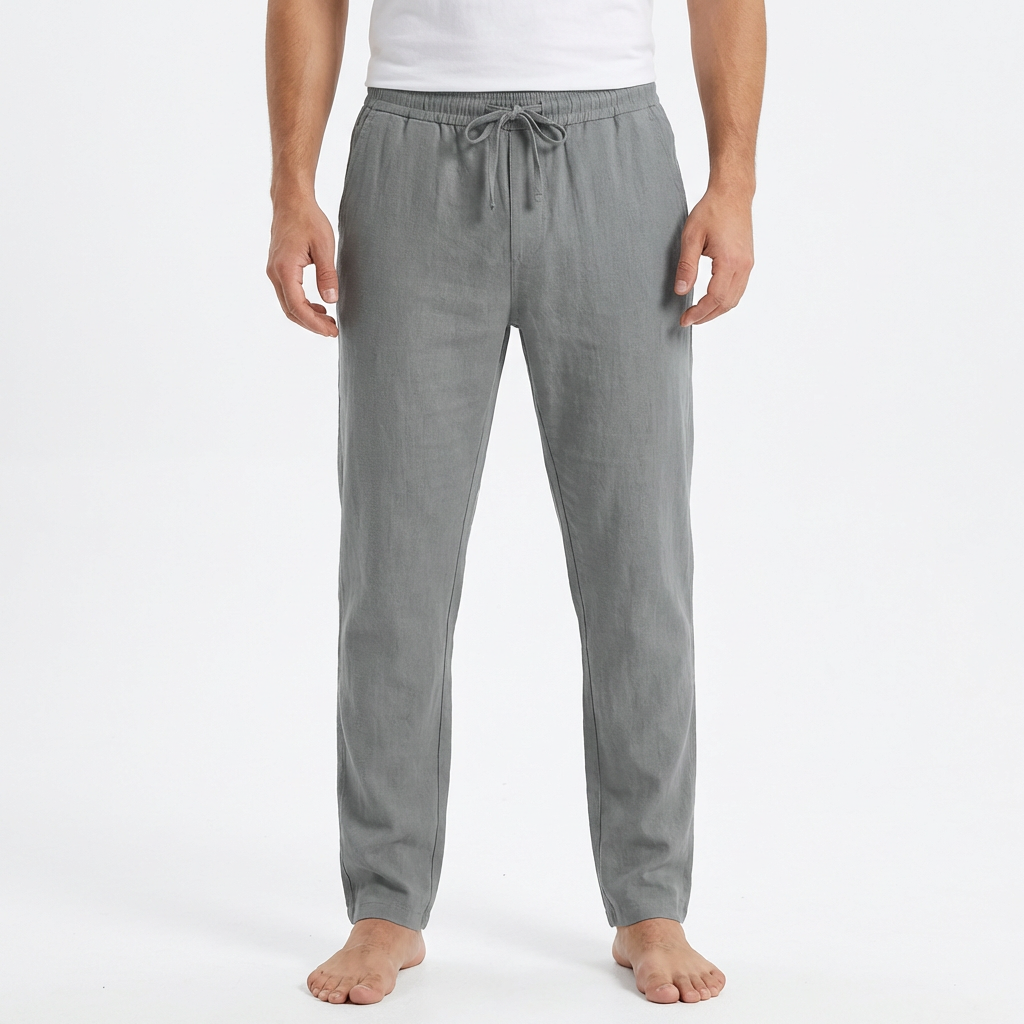 Luca Pantalones Hombre de Verano – Cintura con Cordón, Ajuste Slim al Tobillo Casual Chic