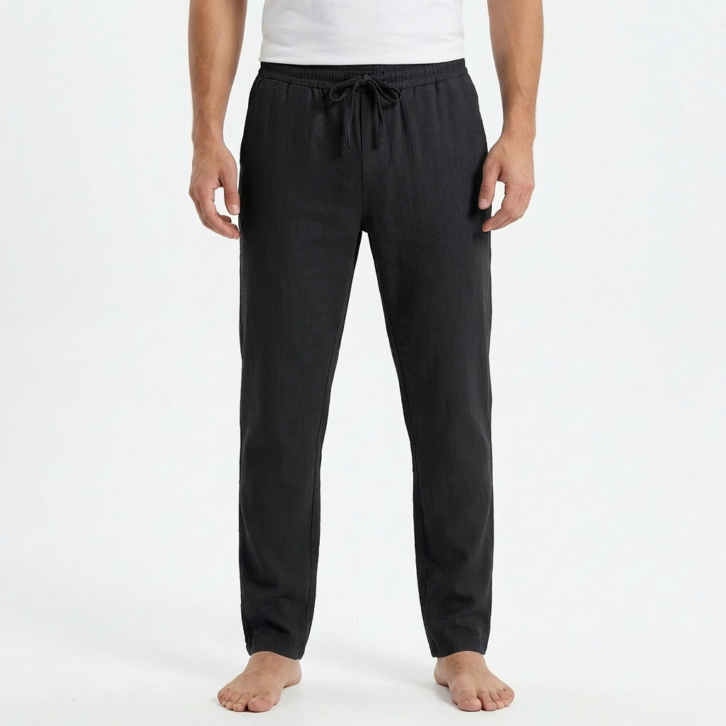 Luca Pantalones Hombre de Verano – Cintura con Cordón, Ajuste Slim al Tobillo Casual Chic