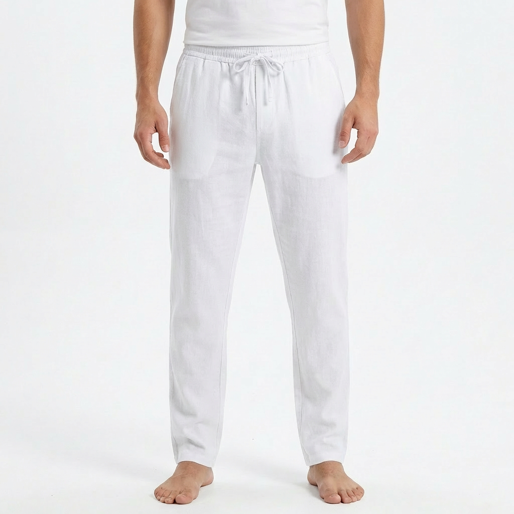 Luca Pantalones Hombre de Verano – Cintura con Cordón, Ajuste Slim al Tobillo Casual Chic