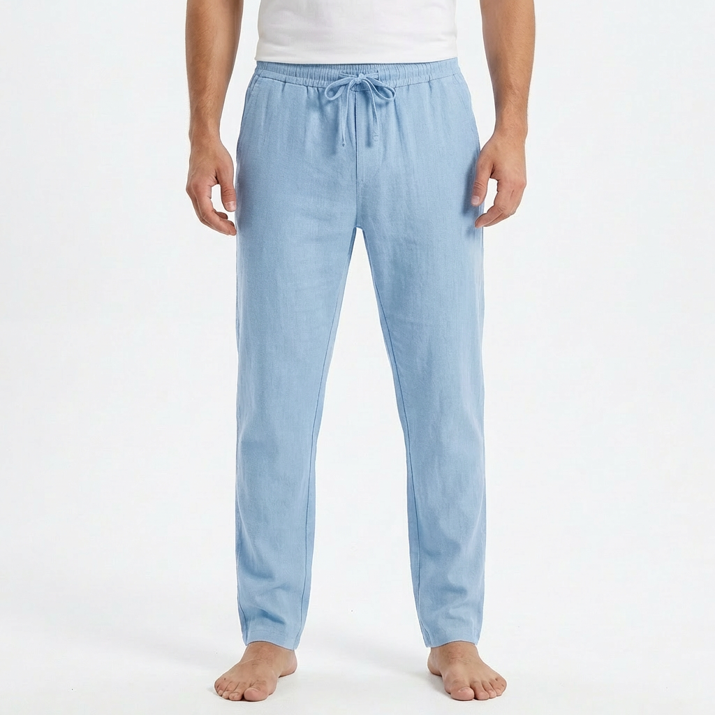 Luca Pantalones Hombre de Verano – Cintura con Cordón, Ajuste Slim al Tobillo Casual Chic