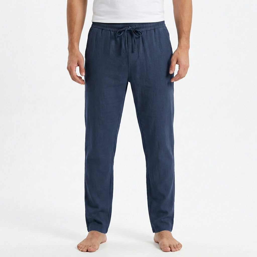 Luca Pantalones Hombre de Verano – Cintura con Cordón, Ajuste Slim al Tobillo Casual Chic