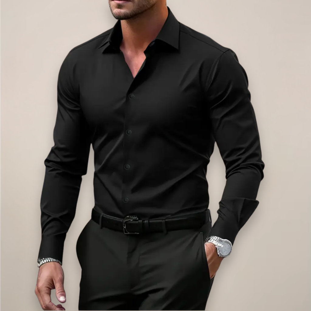 Javier Camisa Elegante de Hombre – Camisa Slim Fit de Manga Larga, Cuello Clásico