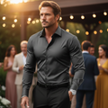 Javier Camisa Elegante de Hombre – Camisa Slim Fit de Manga Larga, Cuello Clásico