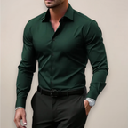 Javier Camisa Elegante de Hombre – Camisa Slim Fit de Manga Larga, Cuello Clásico