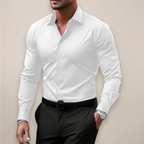 Javier Camisa Elegante de Hombre – Camisa Slim Fit de Manga Larga, Cuello Clásico