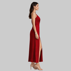 Lanie Abito Donna Slip Dress Elegante – Vestito con Scollo Profondo e Spacco
