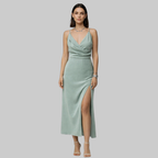Lanie Abito Donna Slip Dress Elegante – Vestito con Scollo Profondo e Spacco