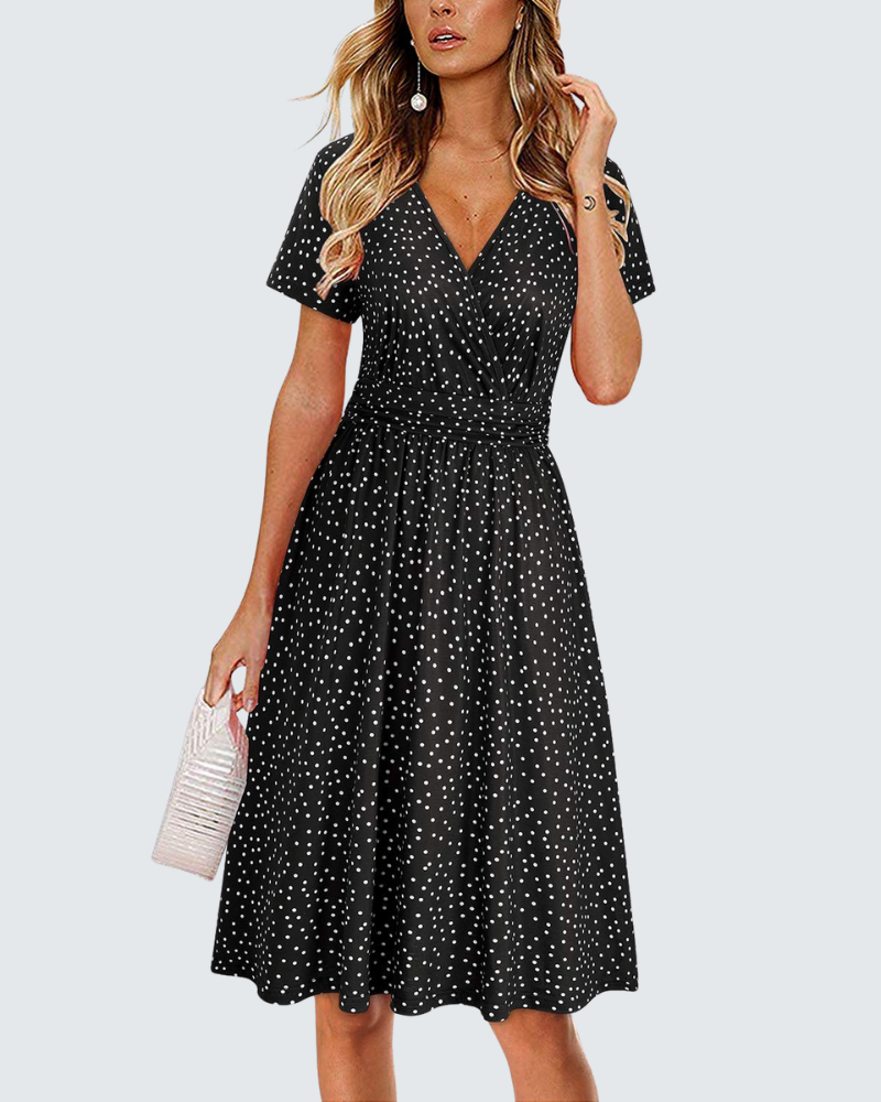 Lily vestido de verano para mujer – vestido midi floral con escote en V y bolsillos
