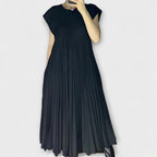 Lucresia Abito Donna Midi Plissé – Vestito A-Line, Maniche Volant Elegante Casual