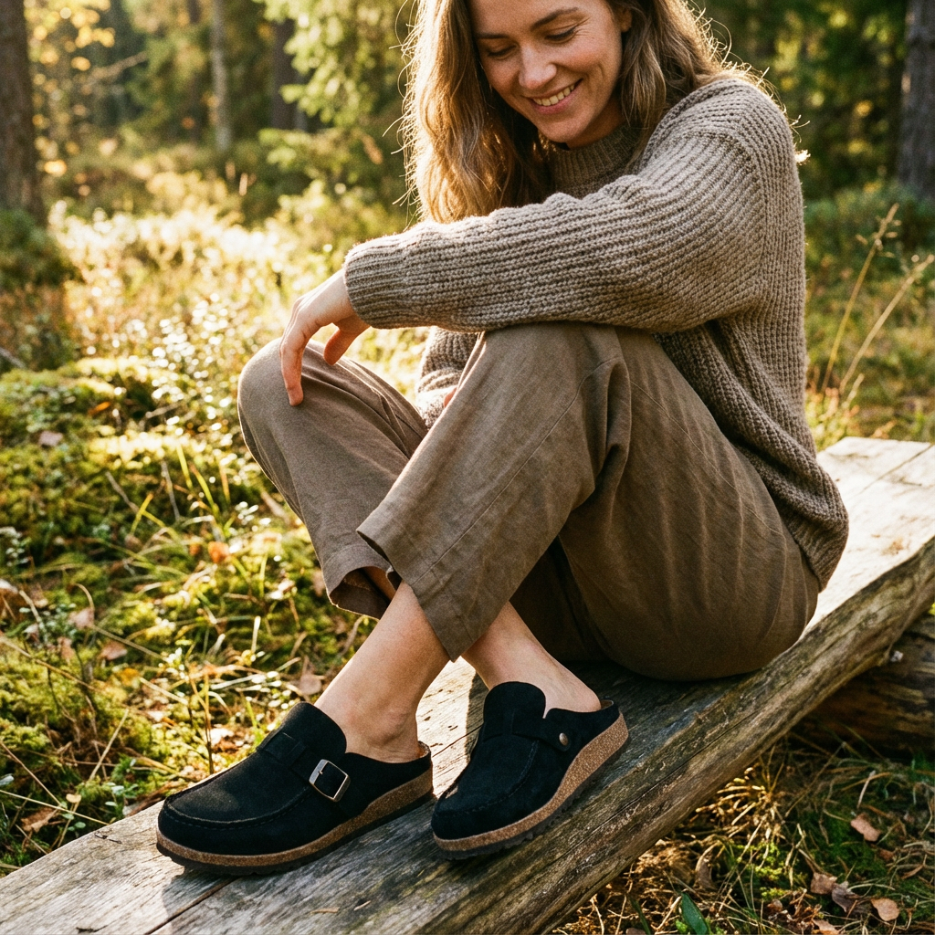 Clara Zoccoli Donna Mule – Fibbia Regolabile, Suola Ergonomica Vintage Chic