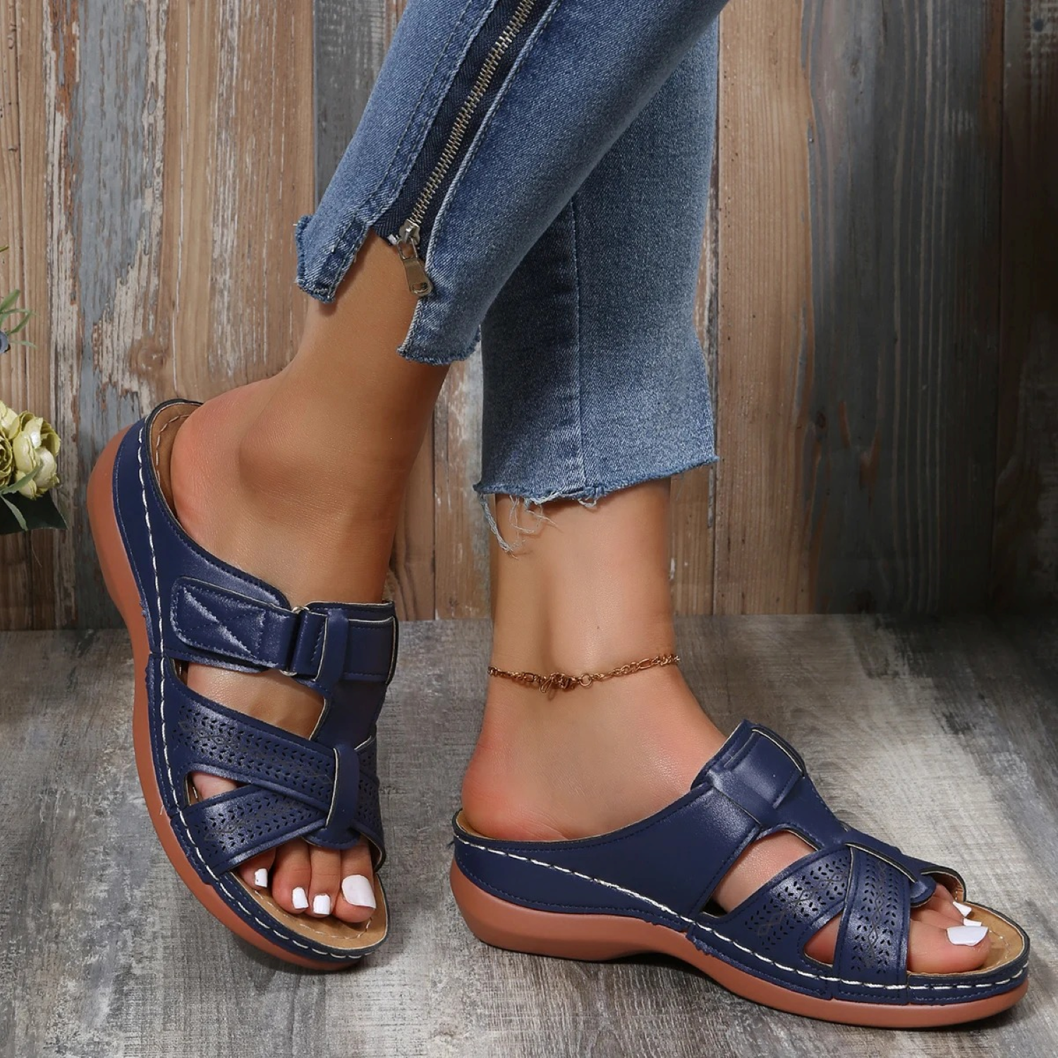 Wessa Sandali Donna Mule – Cinturini Incrociati, Suola Alta Comfort Estivo