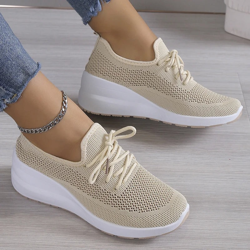 Gina Zapatillas Mujer Transpirables – Ligeras con Cordones, Confort Casual Chic