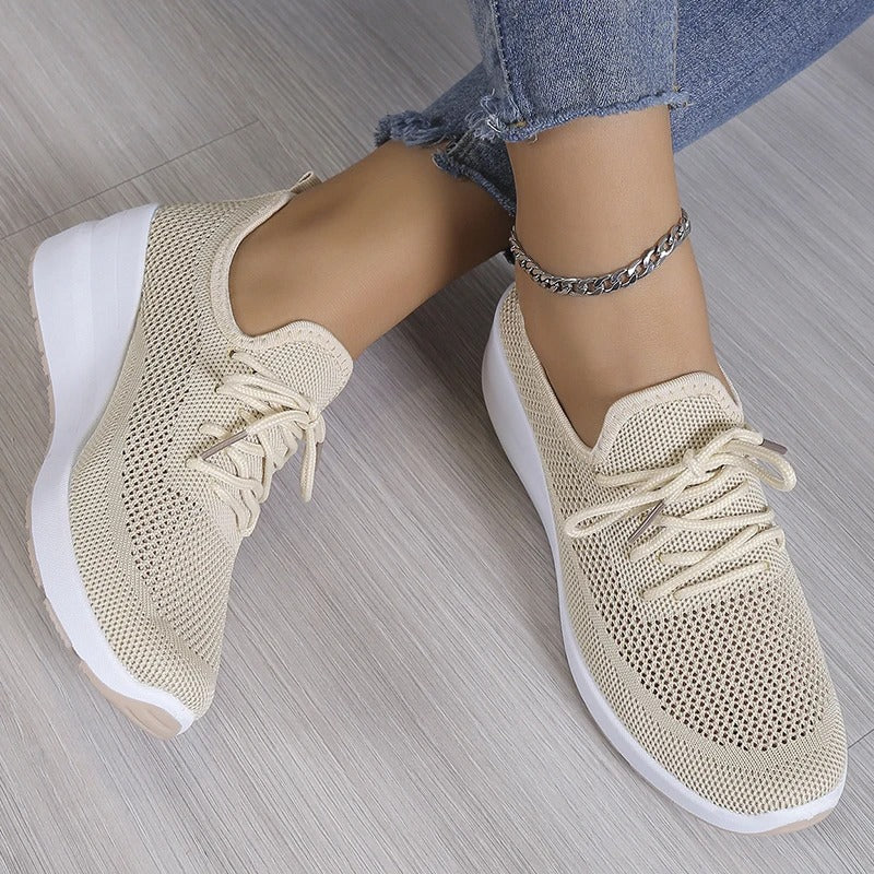 Gina Zapatillas Mujer Transpirables – Ligeras con Cordones, Confort Casual Chic