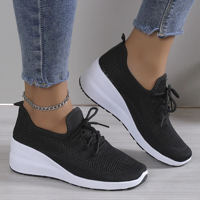 Gina Zapatillas Mujer Transpirables – Ligeras con Cordones, Confort Casual Chic