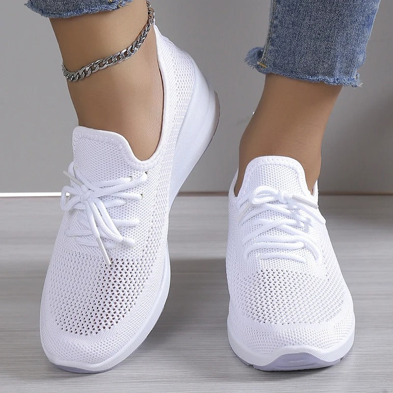 Gina Zapatillas Mujer Transpirables – Ligeras con Cordones, Confort Casual Chic
