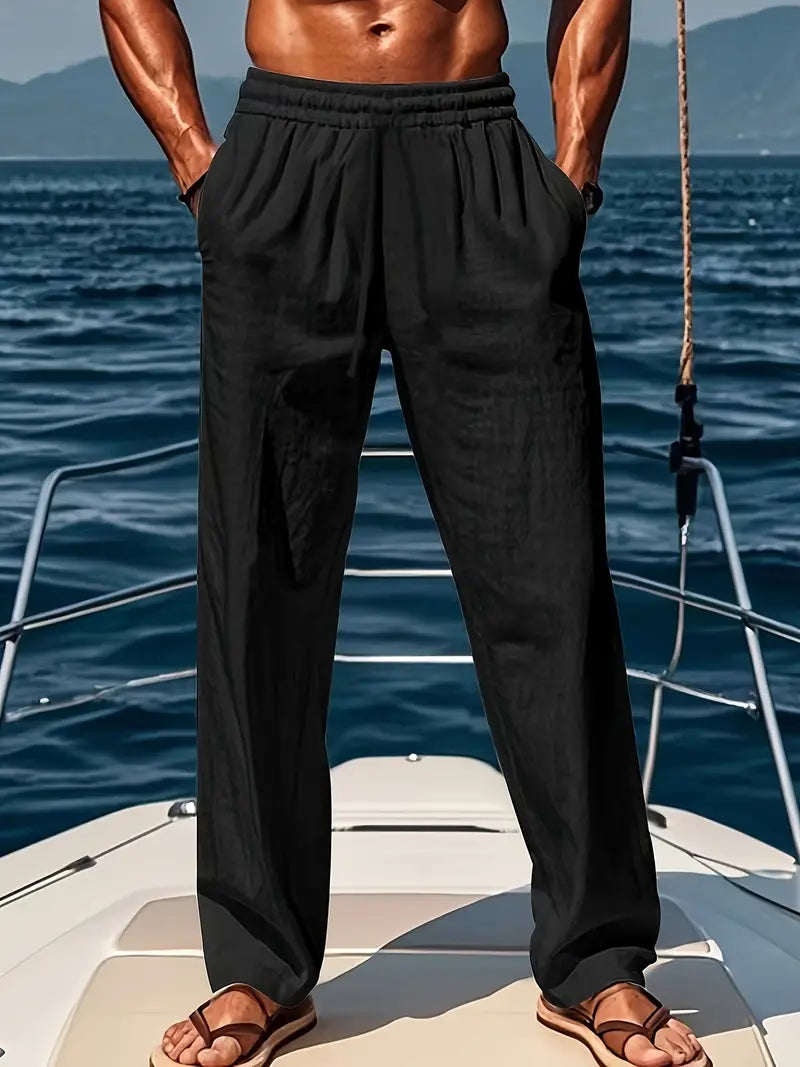 Lennox Pantalones Hombre de Lino – Transpirables, Corte Amplio y Estilo Elegante de Verano