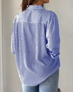 Chloe Camicia Donna a Righe – Bottoni, Maniche Lunghe, Taschino & Antipiega
