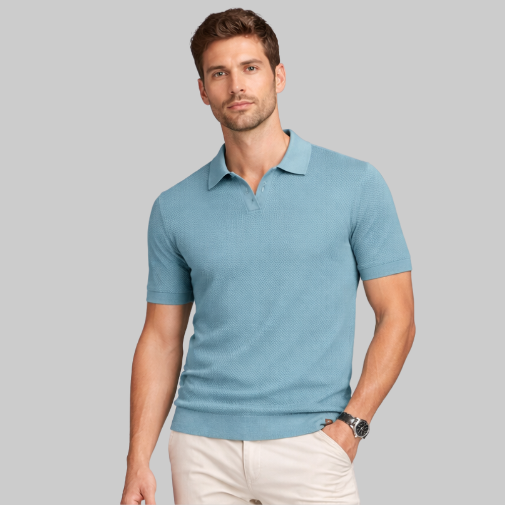 Marco Polo Uomo Strutturata – Maglia Elegante con Colletto Aperto e Vestibilità Moderna