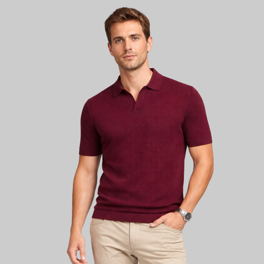 Marco Polo Hombre Estructurada – Camiseta Elegante con Cuello Abierto y Ajuste Moderno