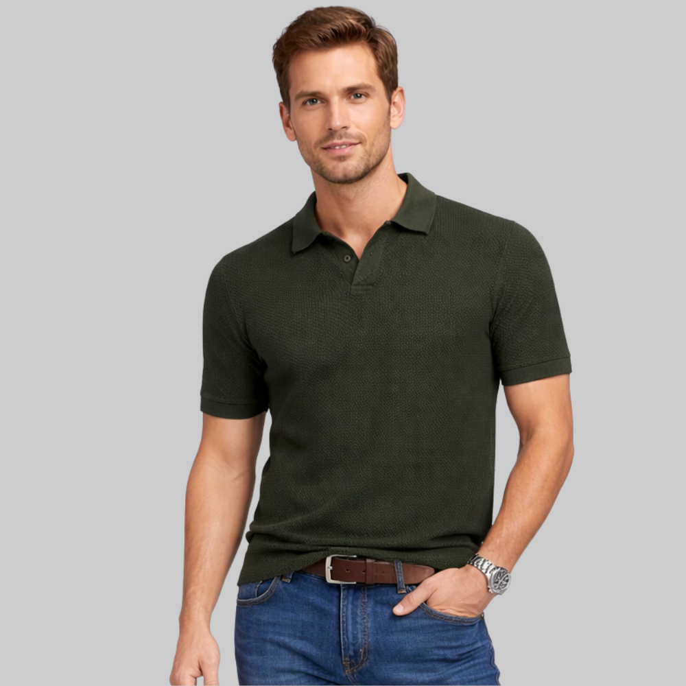 Marco Polo Hombre Estructurada – Camiseta Elegante con Cuello Abierto y Ajuste Moderno