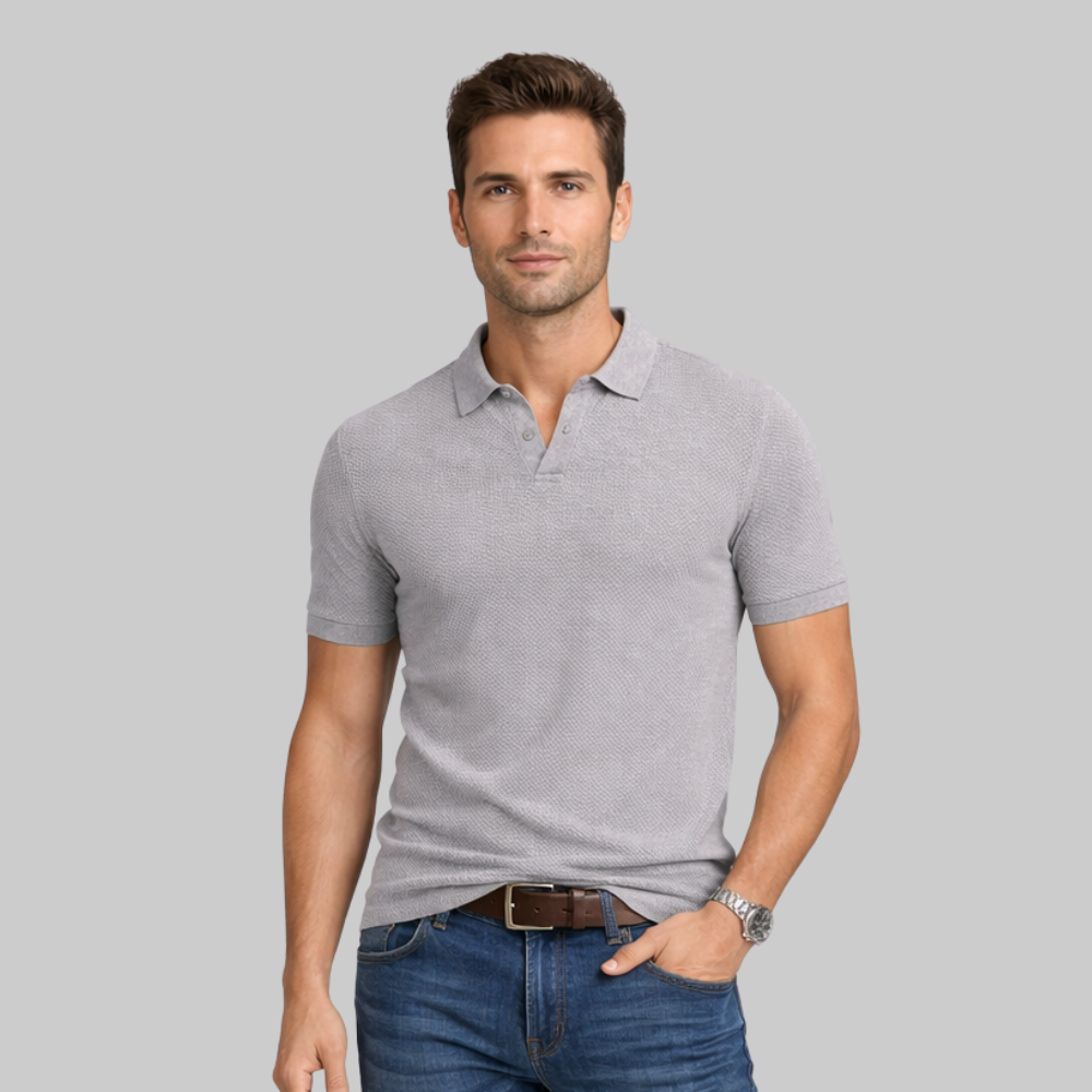 Marco Polo Hombre Estructurada – Camiseta Elegante con Cuello Abierto y Ajuste Moderno