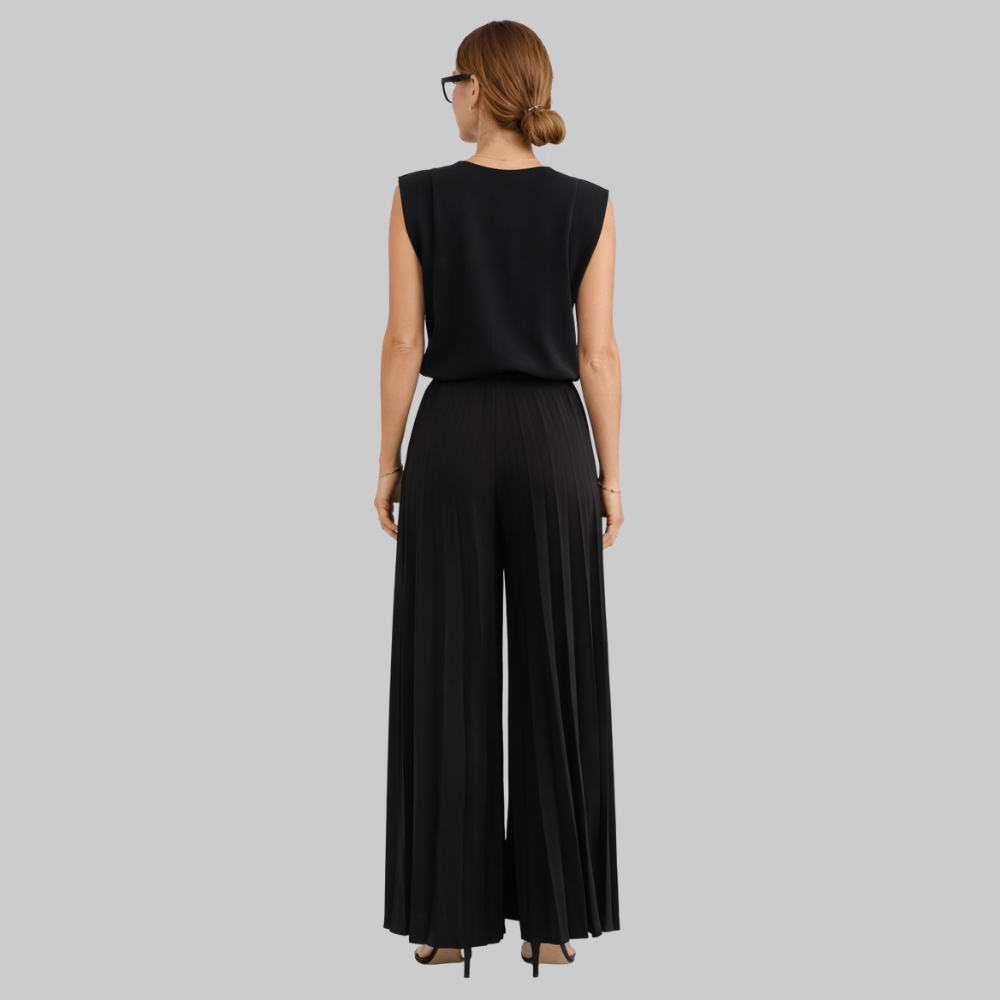 Maruja Set Donna Elegante Due Pezzi – Completo Top Scollo a V e Pantaloni Ampi