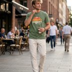 Mario T-Shirt Estiva da Uomo – Maglietta Grafica Vintage con Stampa Tramonto