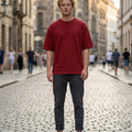 T-shirt oversize Luca pour homme en coton – T-shirt décontracté col rond style urbain