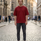 T-shirt oversize Luca pour homme en coton – T-shirt décontracté col rond style urbain