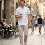 Juancho Chemise élégante pour homme – Chemise business extensible anti-taches à manches courtes