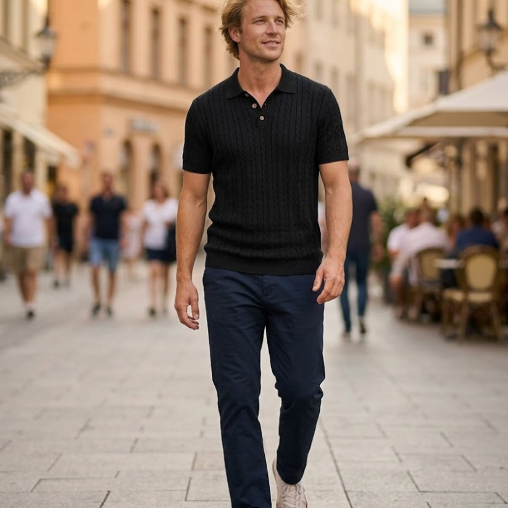 Melchor Polo in Maglia da Uomo – Polo Estiva Old Money con Bottoni e Colletto